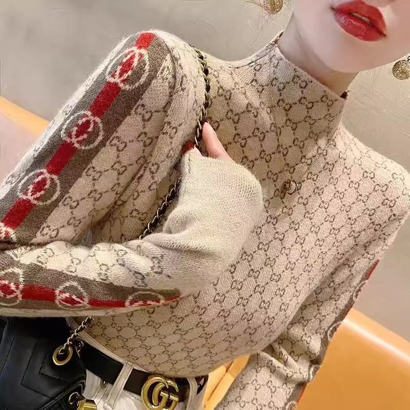 Womens Luxury Sweater Designer Pullover For Woman Fashion Turtleneck Autumn Long Sleeve Cardigan Logo Embroidery Coat -9 Basic Lady Jacket Tops S-2XL