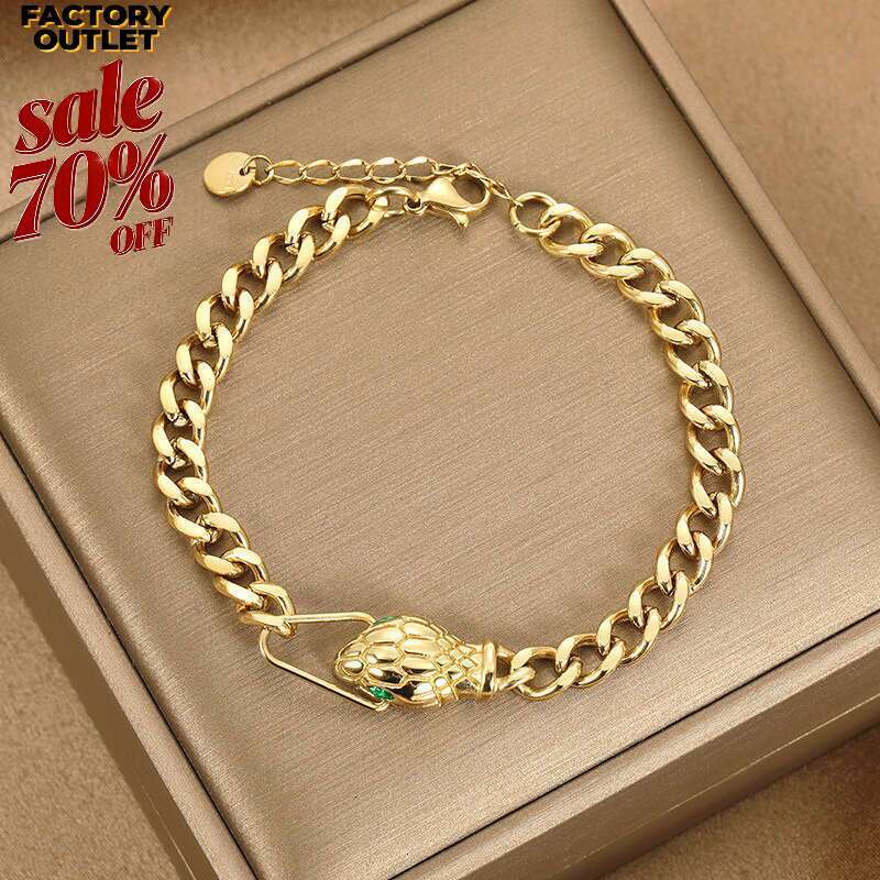Bracelet for Women Snake Head Bracelet European American Retro Personality Niche Non-Tarnish Versatile Trending Jewelry Free Shipping