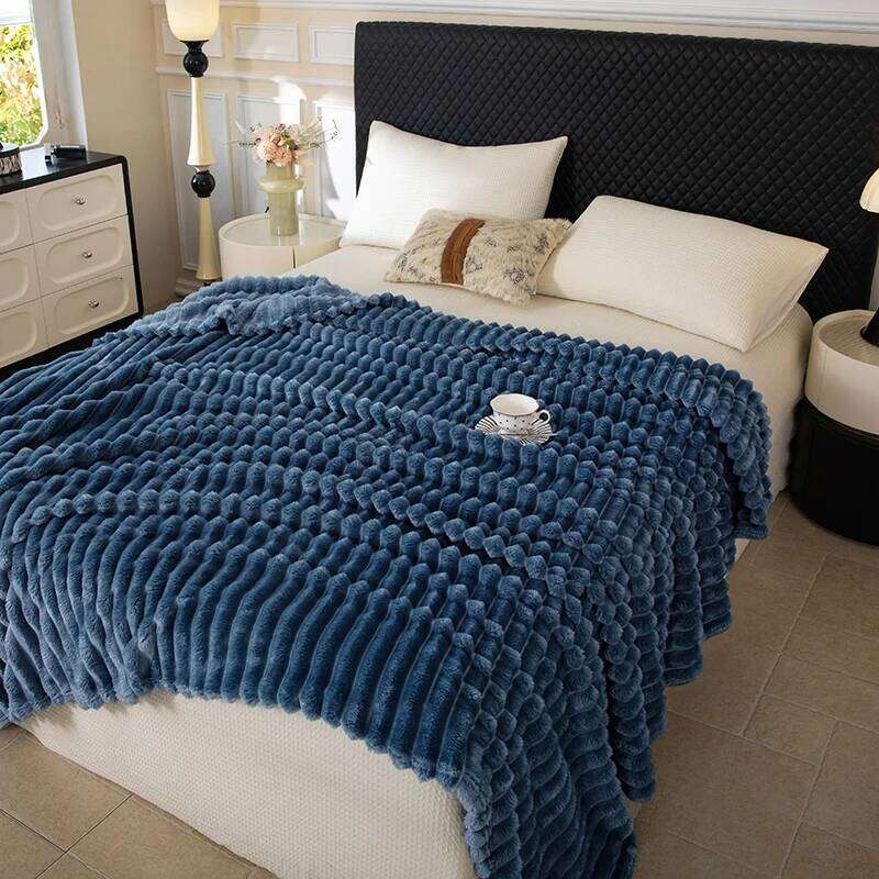 1PC Light luxury solid color multi-functional for winter warmth, fleece bedroom and living room blanket XJ260112