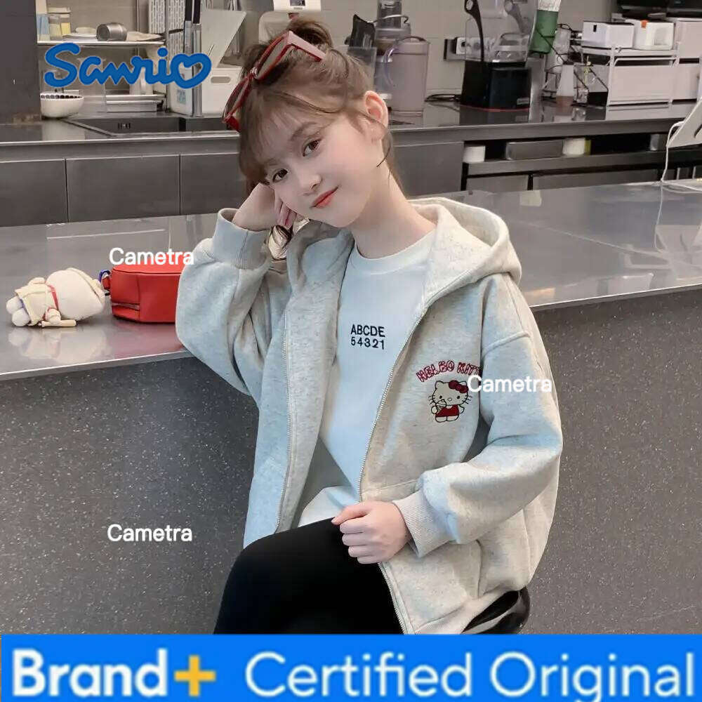 Sanrio Hello Kitty 2025 Kids Anime Children's Clothing Sweatshirt Autumn Clothes Baby Girls Jacket Hoodies H260112