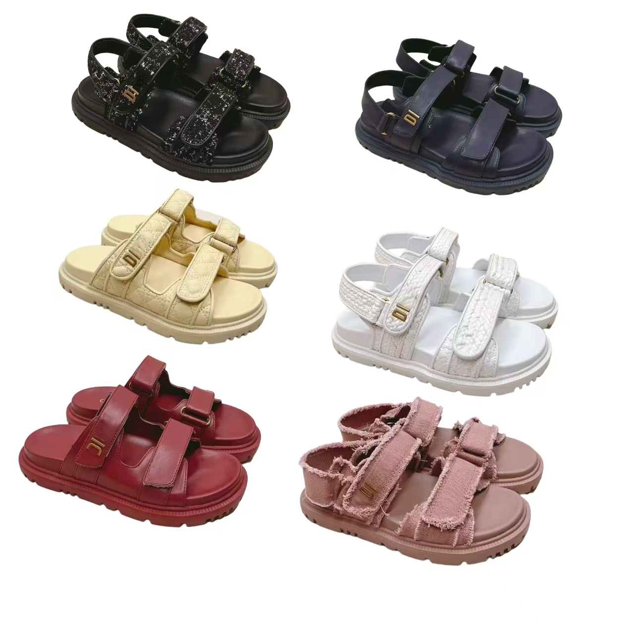 new quilted designer sandles calfskin sandals fashion slipper casual shoes slippers summer sandales luxury sandles for women beach outdoor strap sandale