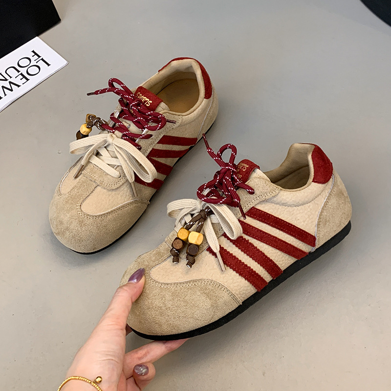 Double laces German training shoes women's 2026 new versatile casual shoes sneakers single shoes Forrest Gump shoes