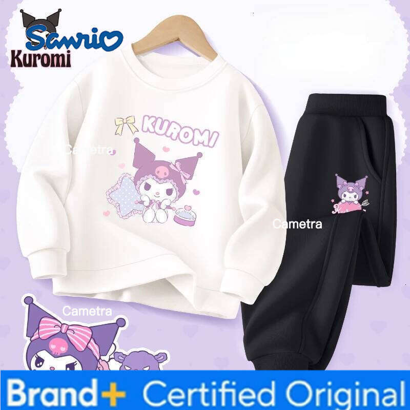 Sanrio Baby Girl Clothes Set Autumn Kid Kunomi Sweatshirts Pullover Sweet Top & Pants 2pcs Suit Children Fashion Tracksuits Outfits H260112