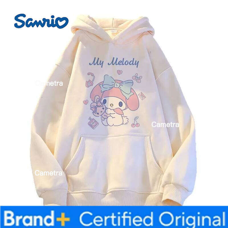 Sanrio My Melody Girls Cardigan Jacket Thickened Autumn Winter Children's Hoodie Oversized Sweatshirt Keep Warm Casual Sweat Top H260112