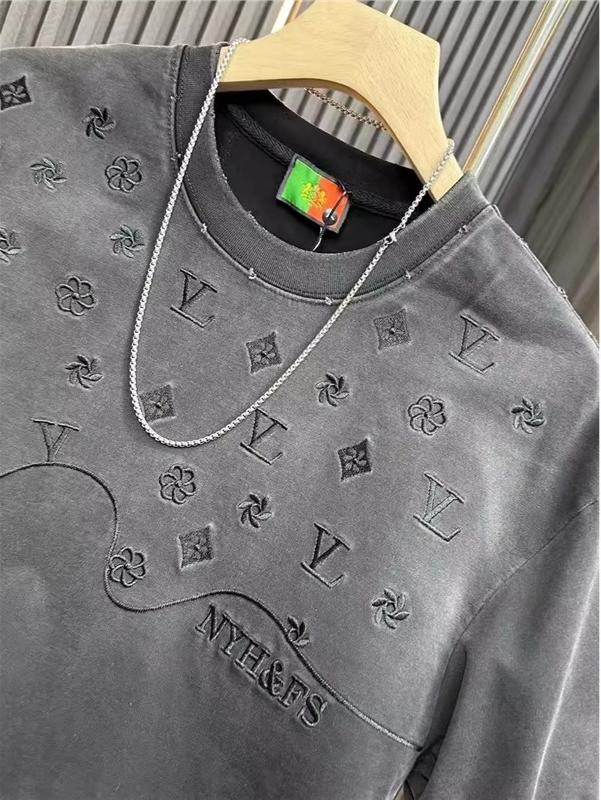 hot Free delivery Men's T-Shirts Fashionable round neck embroidered short sleeved T-shirt with fashionable design sense