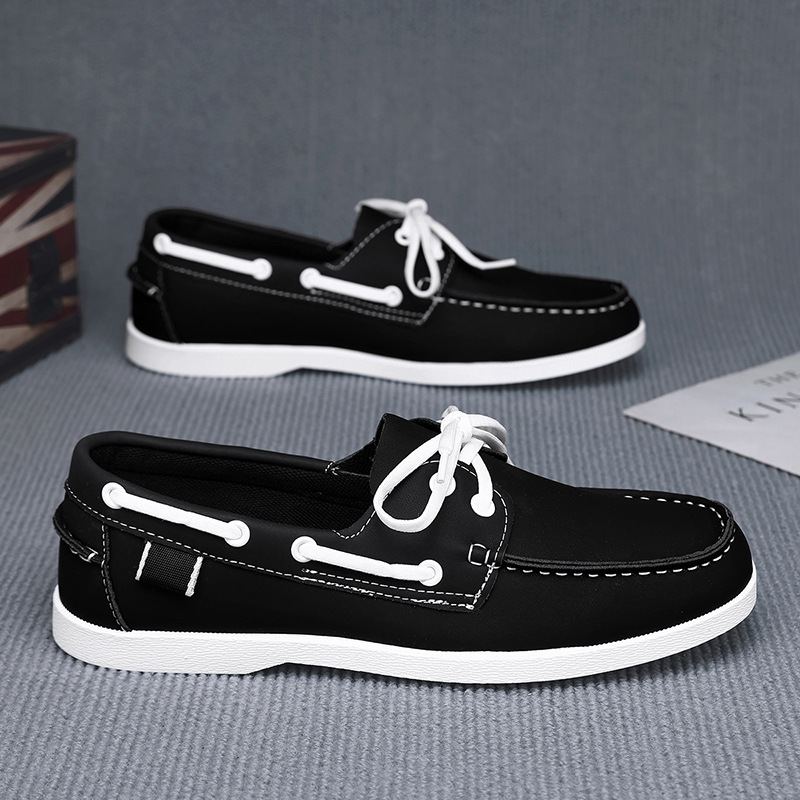 Summer New Men'S Leather Shoes Fashion Trend Work Commuting Office Men'S Shoes All Kinds Of Fashion Personality Peas Shoes