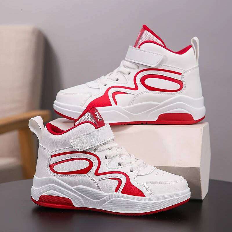 A pair of children's four-season leather high-top wear-resistant basketball shoes, sizes 31-40, KT-M1698 C260112