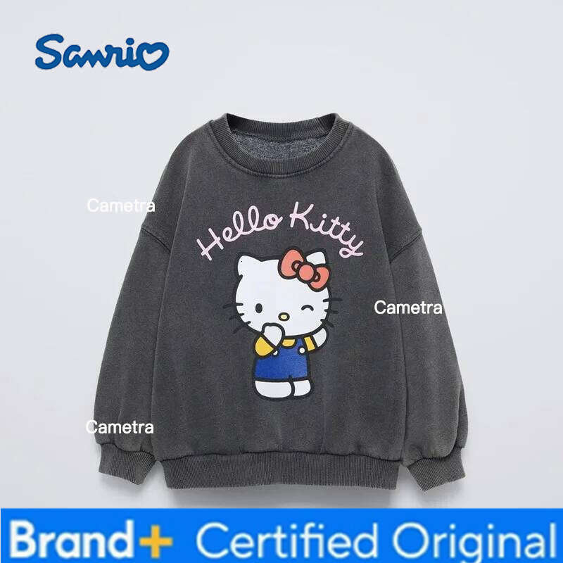 Sanrio Brand Sweatshirts Children Cartoons Kawaii Print Hoodies Kid Pullover Casual Cotton Clothes Fashion Tops Girl H260112
