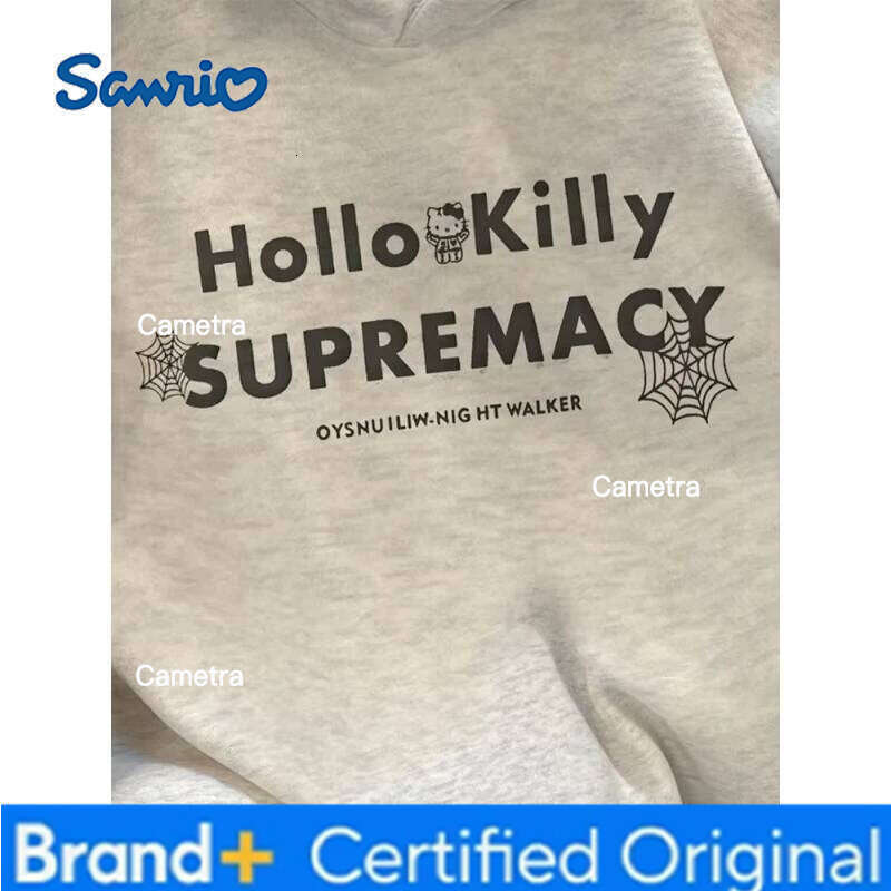 Sanrio Hello Kitty Women's Hoodies Autumn Winter Clothing Cute Anime Print Hooded Sweatshirt Y2K Oversized Cotton Pullower Causalwear H260112