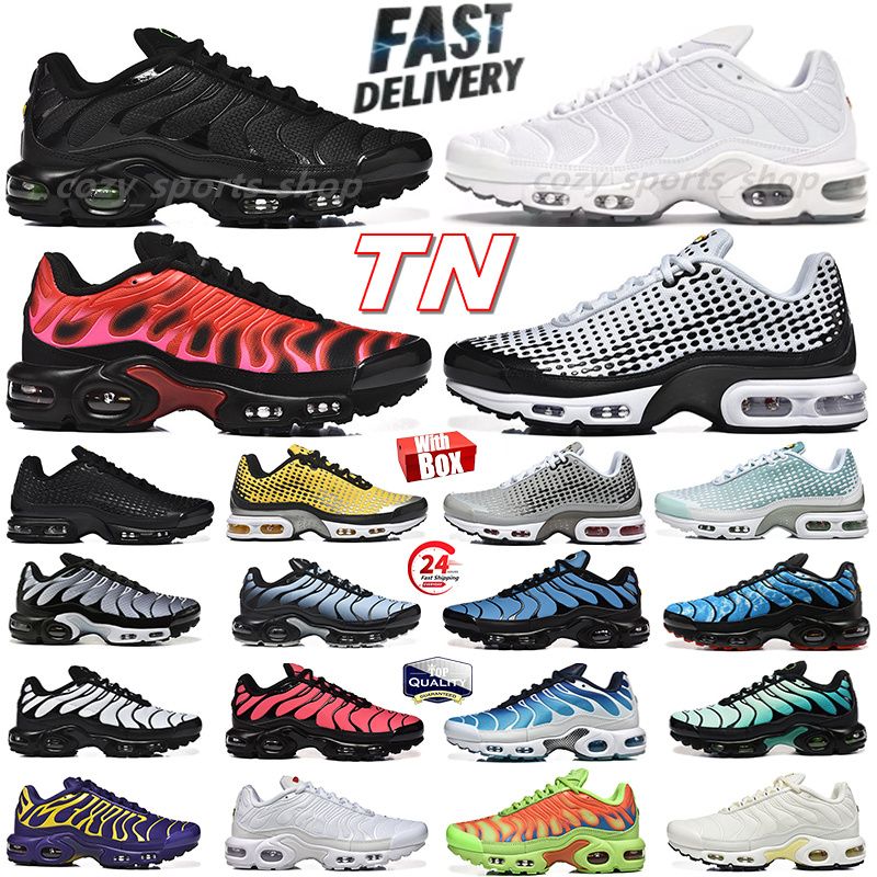 With box designer running shoes tn tnss tns plus terrascape chaussures shoes triple black atlanta palm trees green men women sneakers sports outdoor trainers