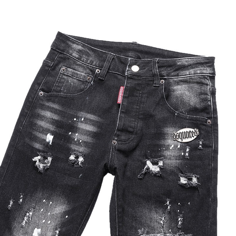 Fashion Skinny Ripped Blue Jeans Men Quality Cotton Streetwear Slim Fit Straight Stretch Denim Pants 211009