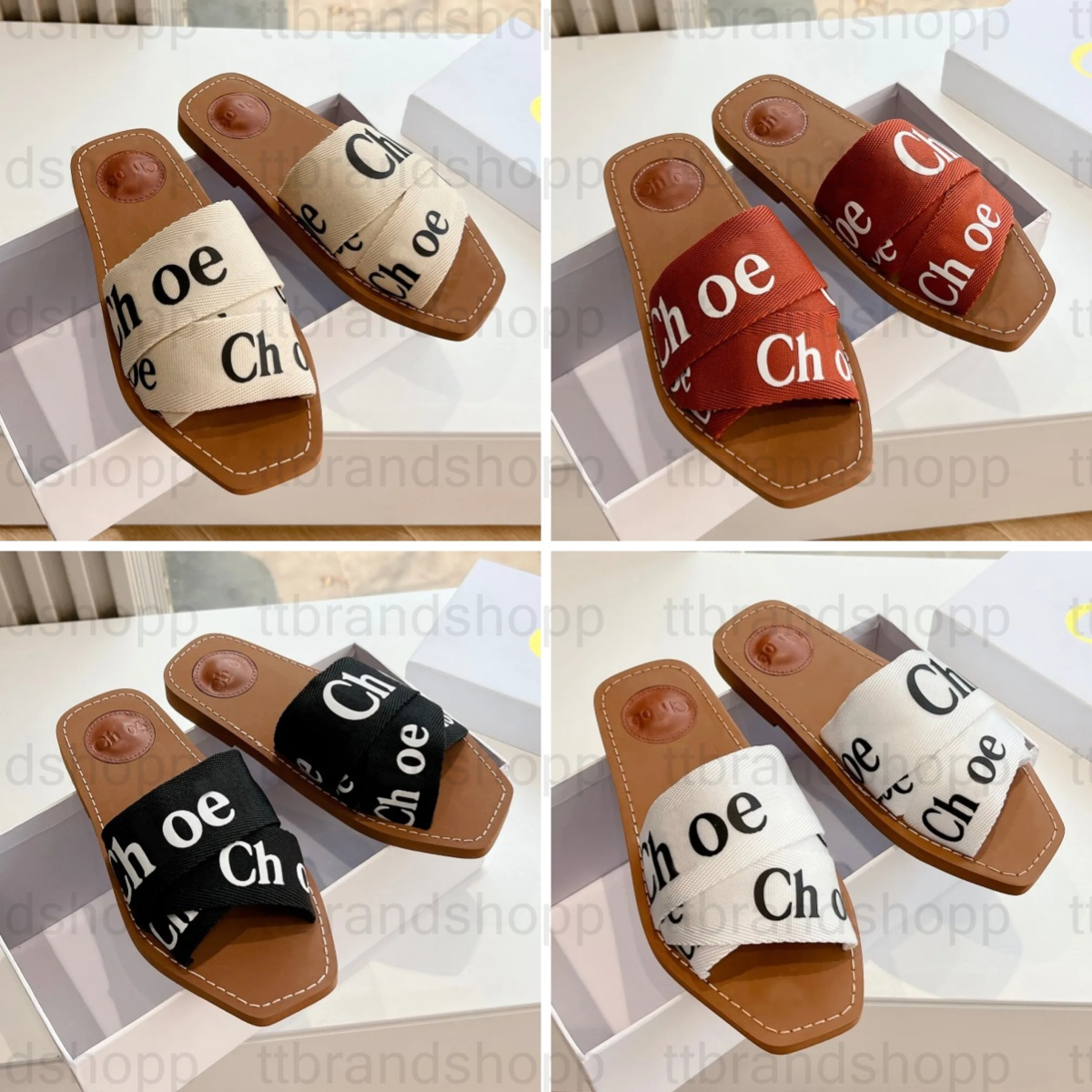 2026 Designer slippers Slippers Sandals Wooden mules brand's O -embellished insole The simple design makes this flat sole a true summer day 03