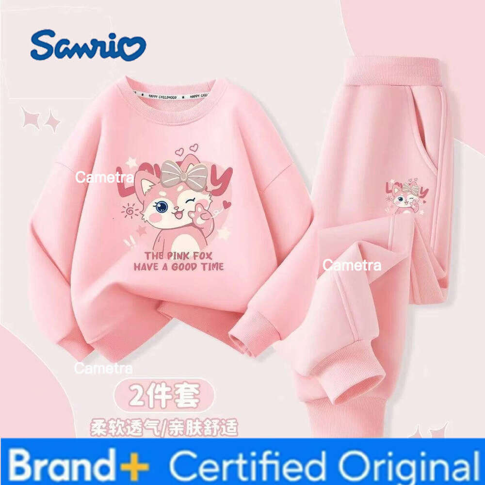 Sanrio Autumn Baby Girl Clothes Set Cartoon Printed Pullover Sweatshirts Top And Pants Bottom 2 Pieces Suit Kid Children Boy Tracksuits H260112
