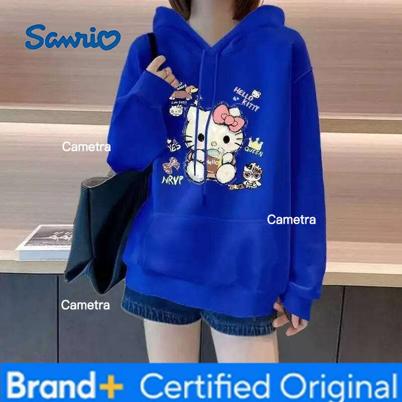 Sanrio Hello Kitty Hooded Sweatshirts Cuteore Cartoon Student Autumn Long Sleeve Versatile Tops Woman Clothing Outerwear New H260112