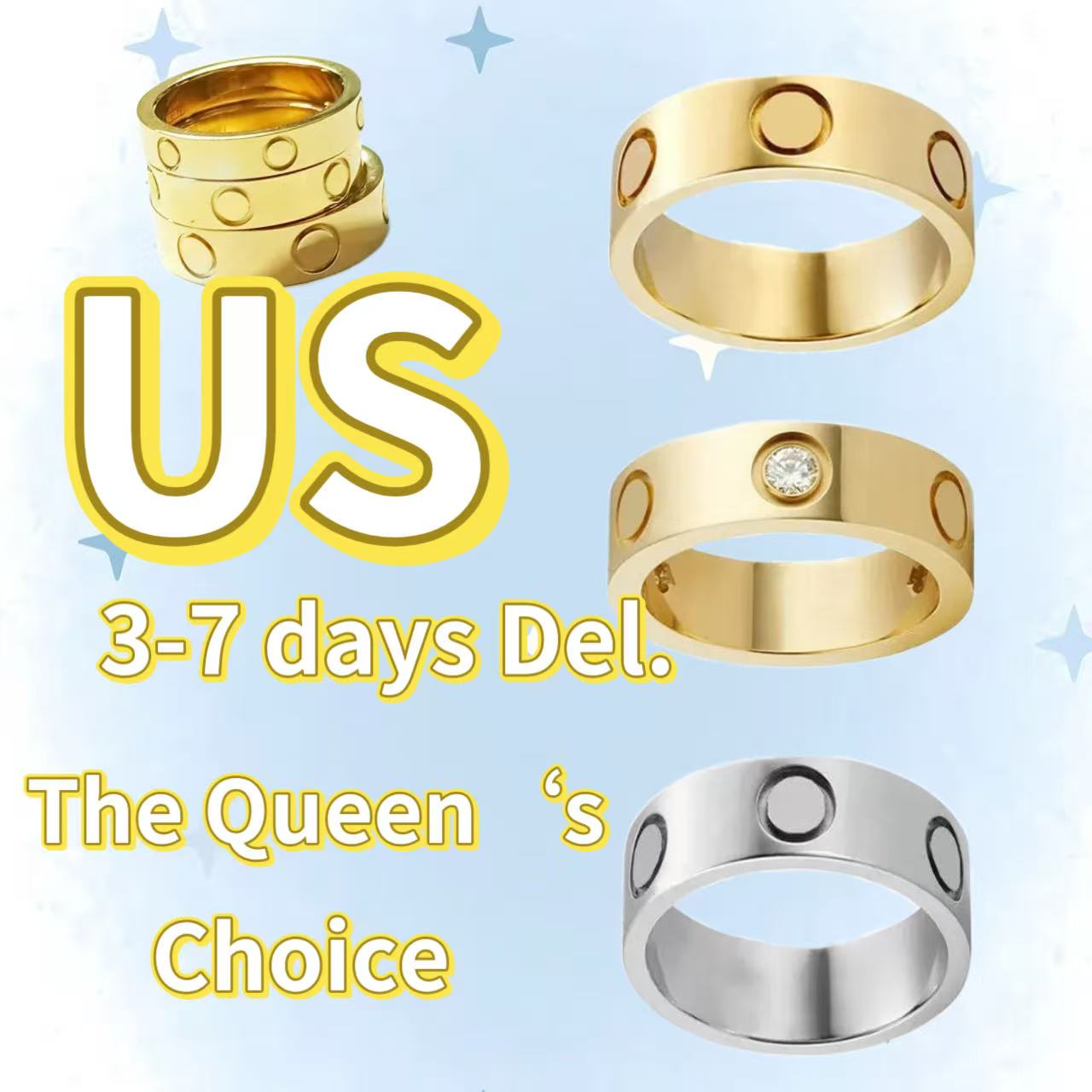 jewely ring designer ring womens couple ring luxury designer jewelry 4mm 5mm 6mm jewlery women