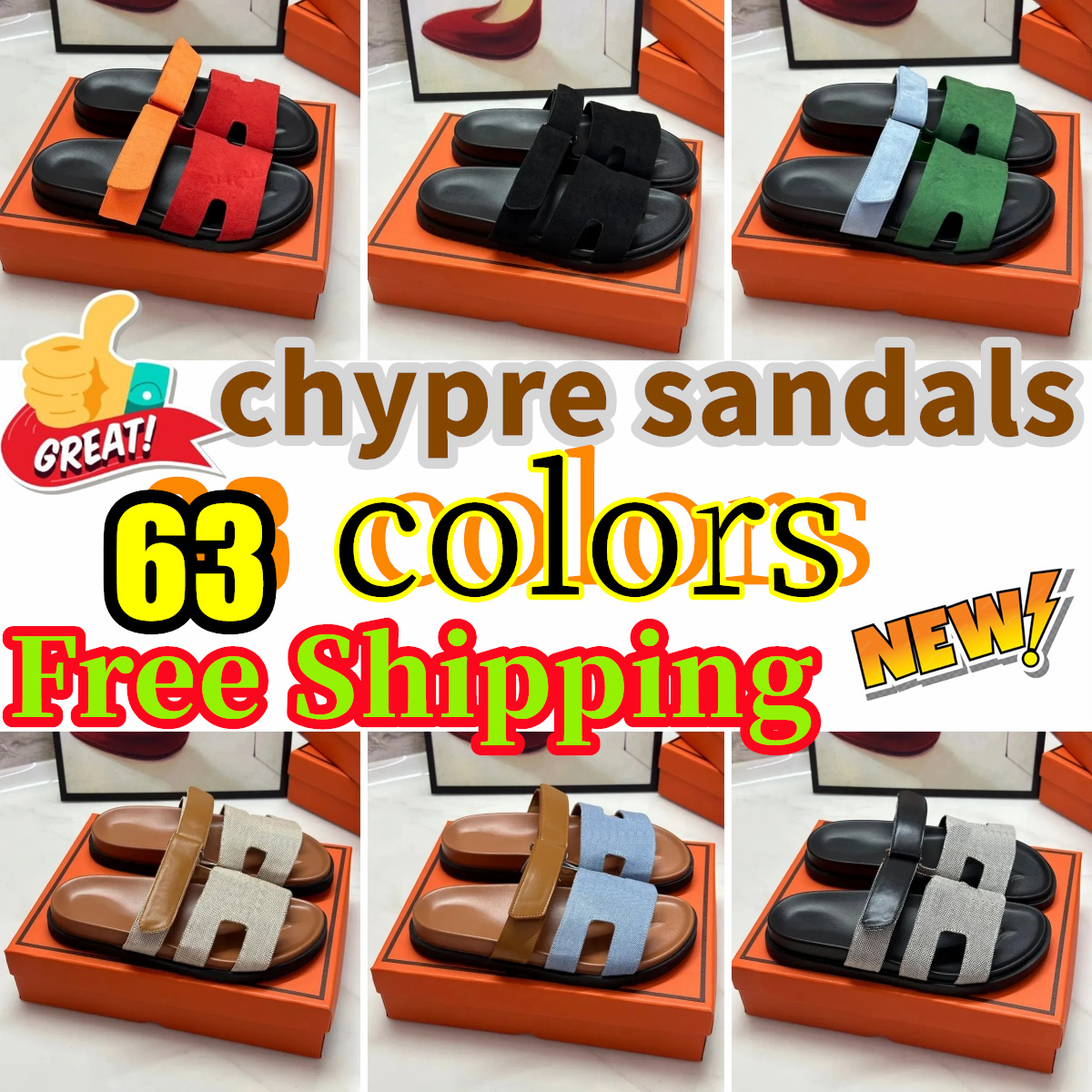 Chypre Sandals Designer Leather Women Man Slides Oran Sandal Summer Flat Shoes Fashion Beach Slippers Letter Outdoor Indoor free shipping size 35-42