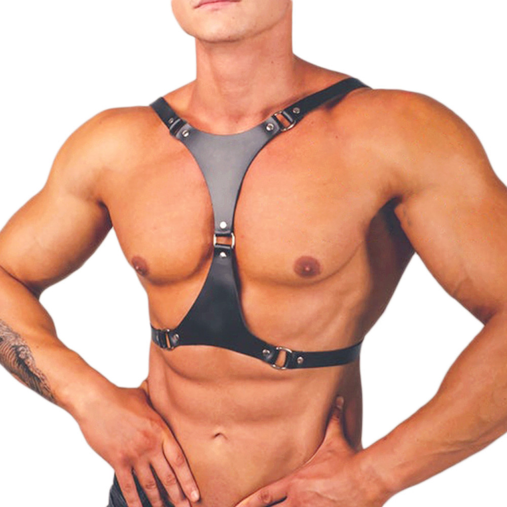 Stage Wear Leather Bar Party Performance Costume Adjustable Suspenders Restraint Straps
