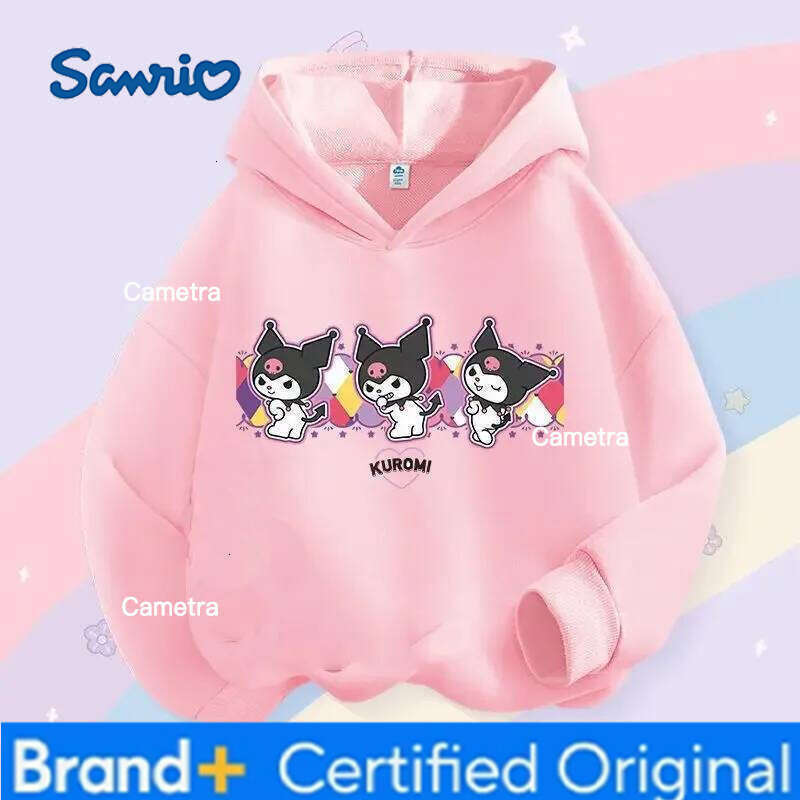 Sanrio Kawaii Kulomi Stylish Cute Children Hooded Sweatshirt Boy Girl Autumn Winter Daily Outdoor Vacation Casual Warm Soft Sportswear H260112