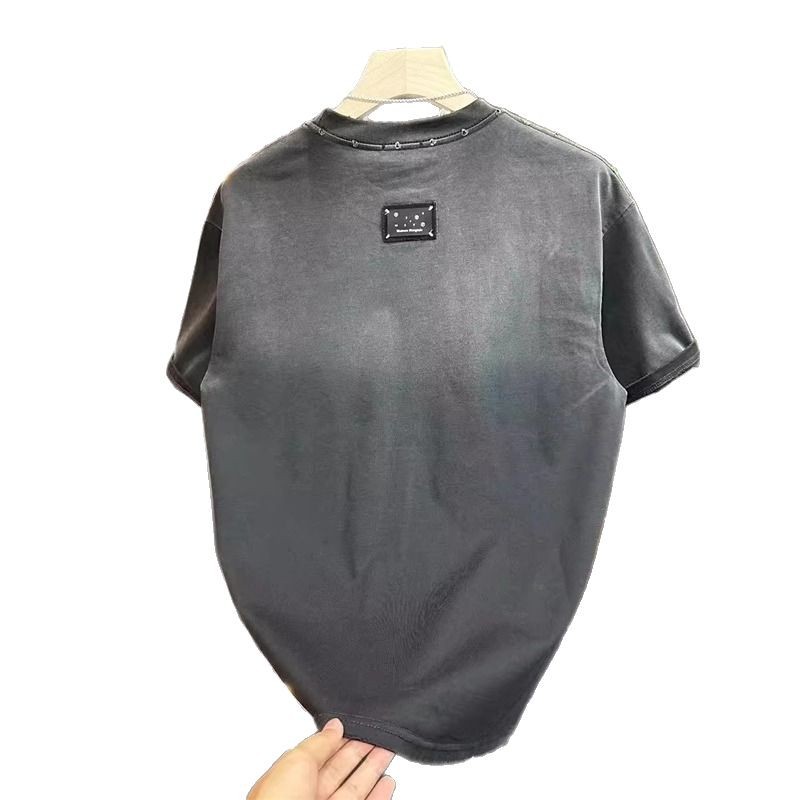 hot Free delivery Men's T-Shirts Fashionable round neck embroidered short sleeved T-shirt with fashionable design sense