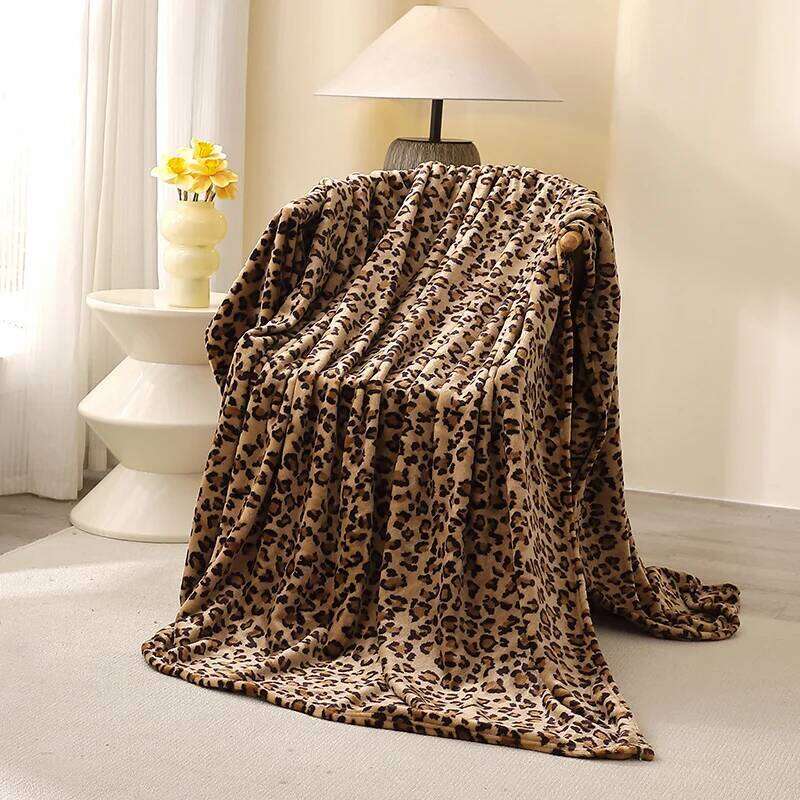1 Ultra-Soft Stylish Leopard Print Lightweight Blanket All-Season Warm and Comfortable Perfect for Sofa Bed Living Room Decor XJ260112