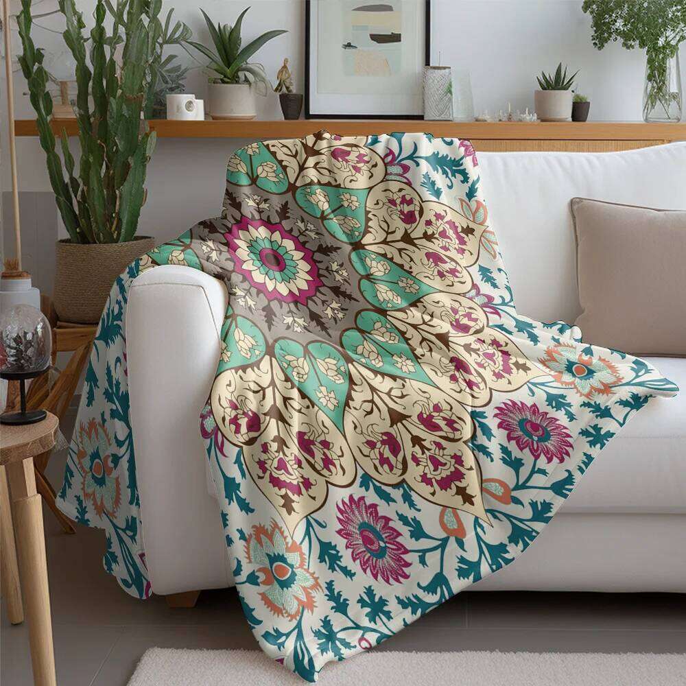 Bohemian Paisley Floral Print Blanket Throw Sofa Bed Cover Decorative Quilt Bedspread Home Textile XJ260112
