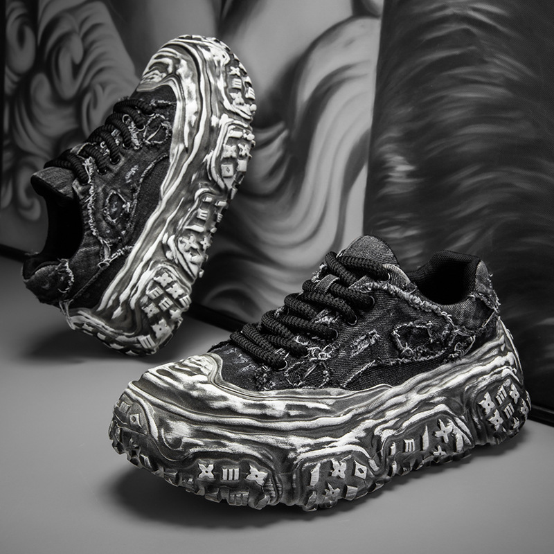 Free Shipping Trendy Mens Shoes 2026 Spring New Arrivals Fashion Retro Tire Sole Casual Shoes Chunky Sole Popular Versatile Sneakers