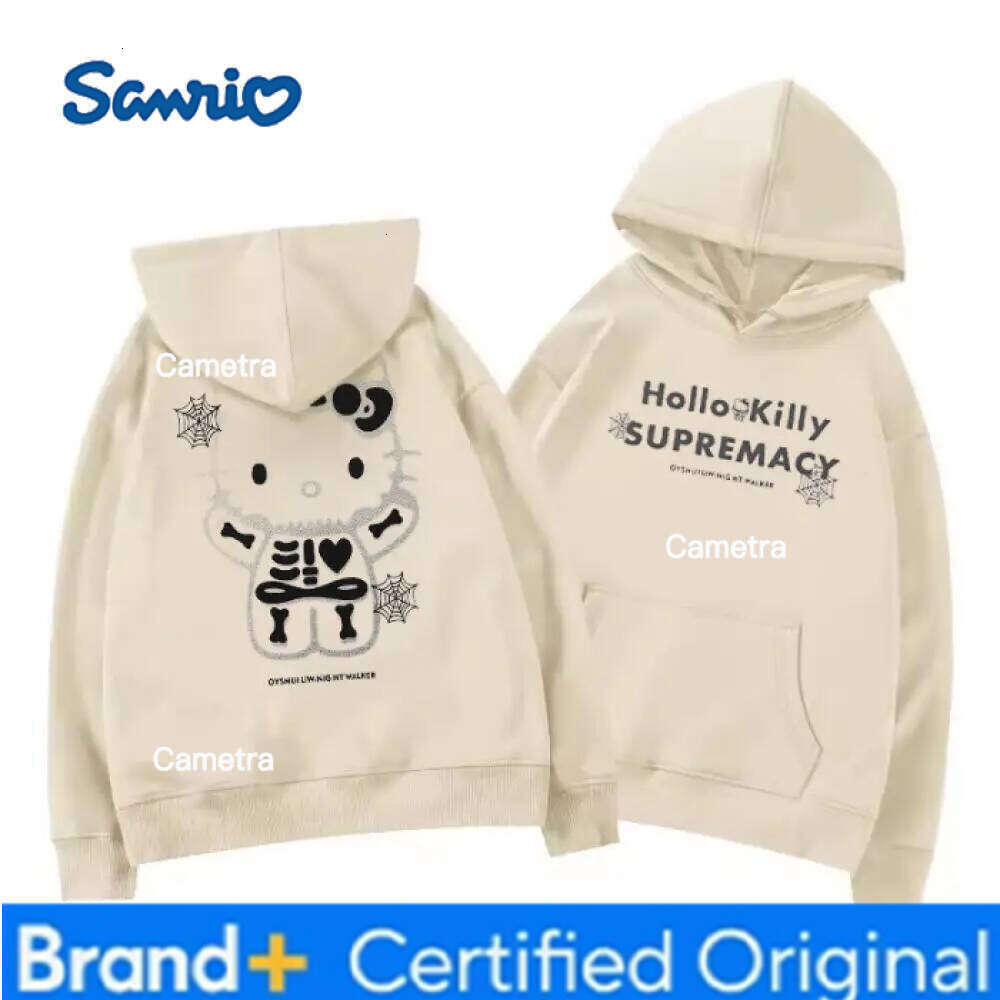 Sanrio Hot Hello Kitty Girls' American Loose and Lazy Style Hoodie for Women's Stylish Autumn/winter High Quality Jacket H260112