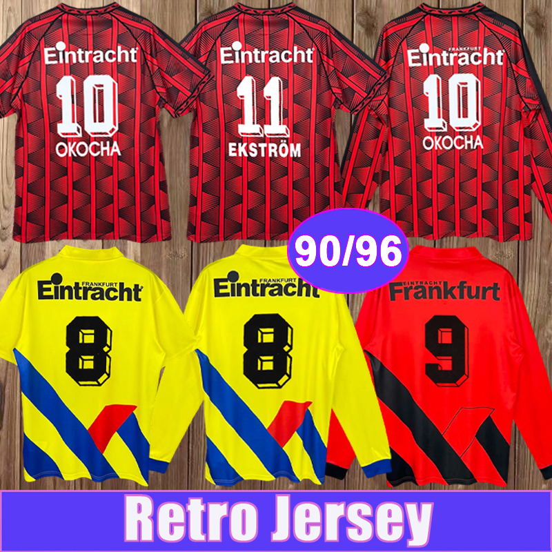1990 1996 FranKFurt Mens Retro Soccer Jerseys EKSTROM GAUDINO HAGNER Home Away Vintage Football Shirt Uniforms