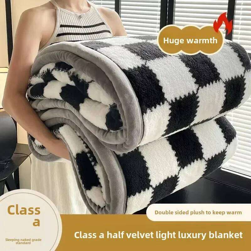 2024 new class A cotton plush light luxury blanket warm soft and comfortable milk velvet XJ260112