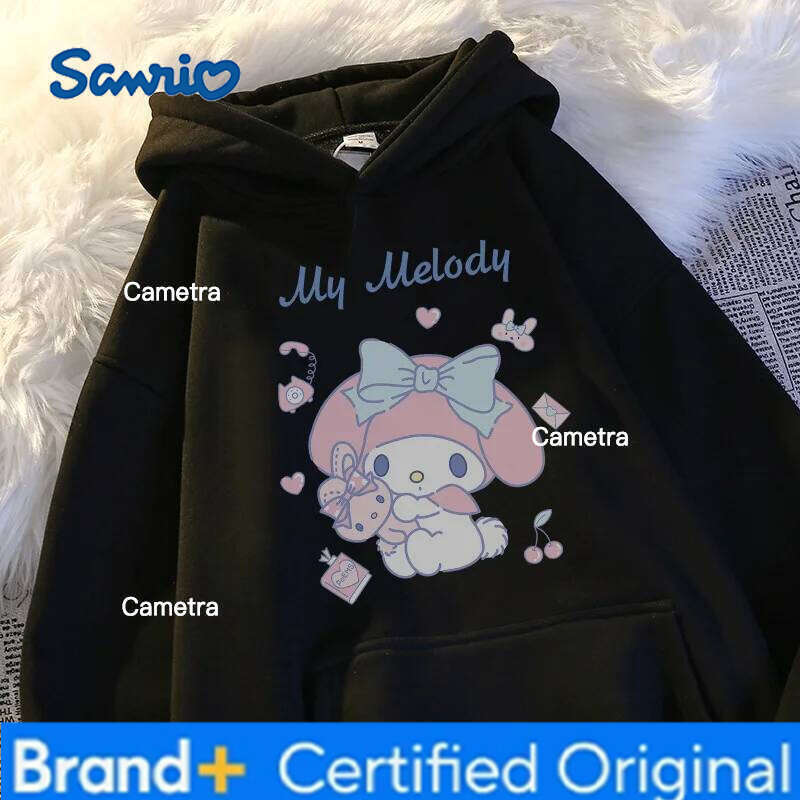 Sanrio My Melody Girls Cardigan Jacket Thickened Autumn Winter Children's Hoodie Oversized Sweatshirt Keep Warm Casual Sweat Top H260112