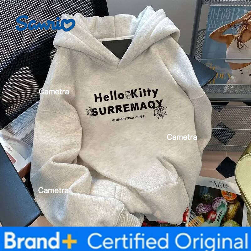 Sanrio Fashionable cute Hello Kitty Cartoon Anime periphery Boys girls hoodies Autumn and Winter Parent child clothing hoodie H260112