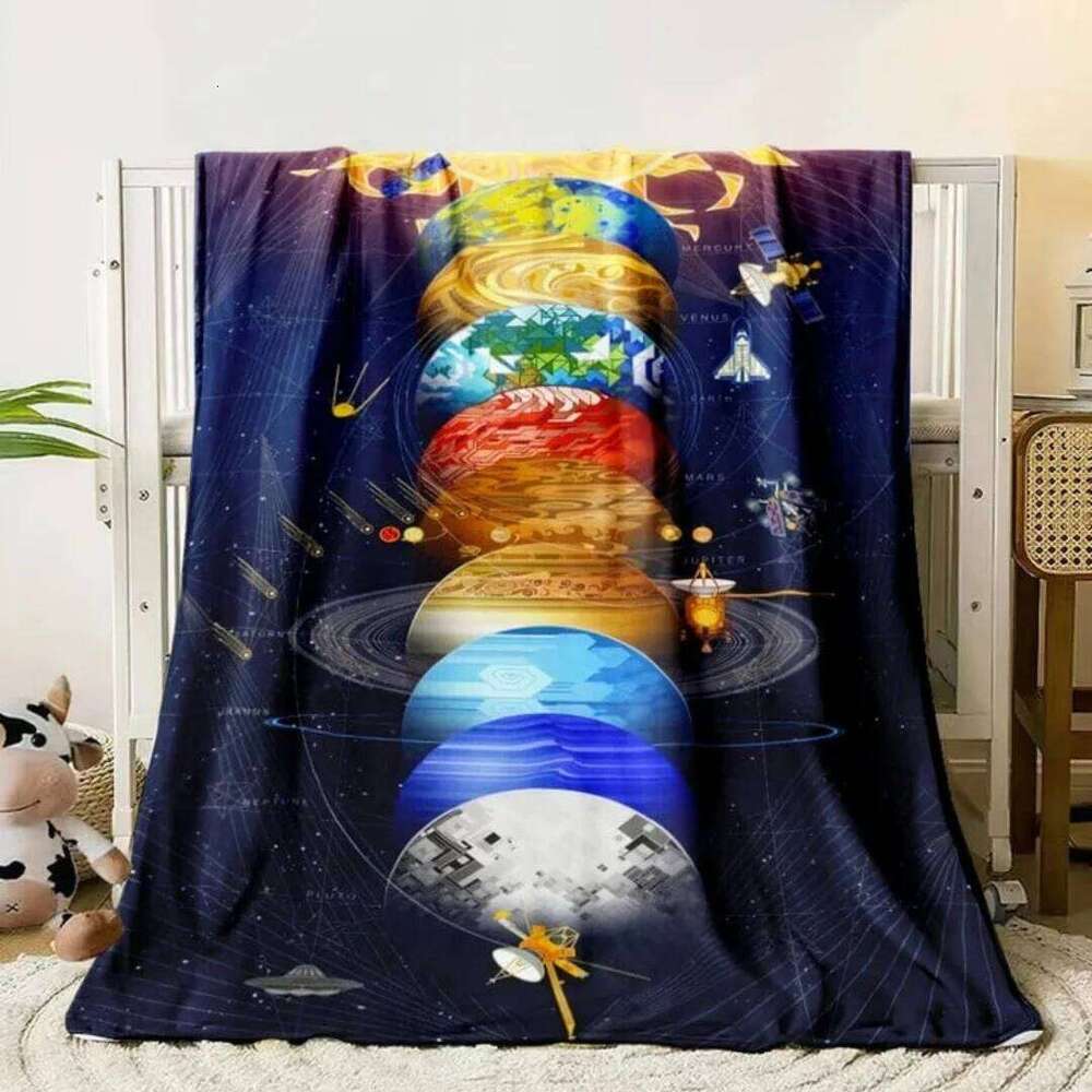 Galaxy stars in space digital-printed polyester Bedroom velvet flannel blanket Fleece soft sofa cover blankets for beds XJ260112