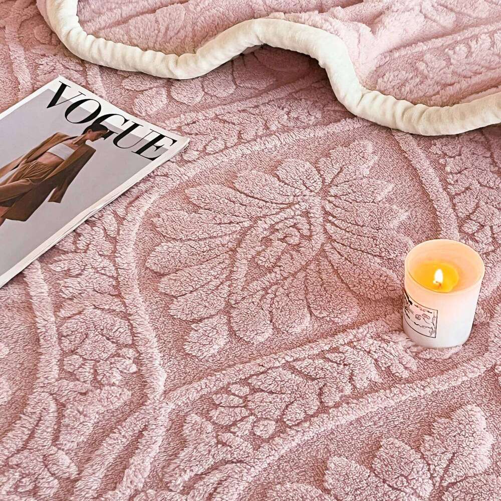 1Pc Carved Velvet Warm Autumn Winter for Bed Soft Fluffy Blankets Warmth Cozy Coral Flannel Sofa Cover Blanket Nap XJ260112