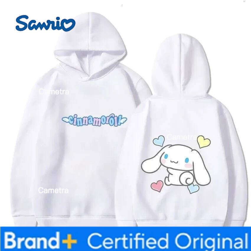 Sanrio 's Cute Cinnamon Roll Print Winter Children's Clothes Fashionable and Warm Hooded Sweatshirts for Girls Boys H260112