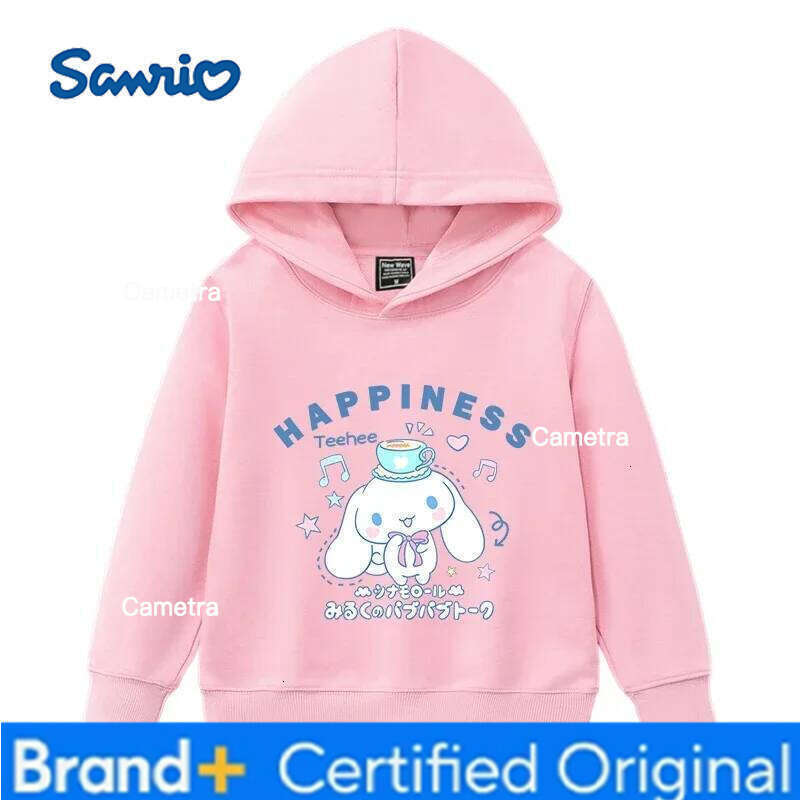 Sanrio Kawaii Cartoon Big Dog Print Children Hooded Sweatshirt Boy Girl Autumn Winter Daily Outdoor Casual Warm Soft Sportswear H260112