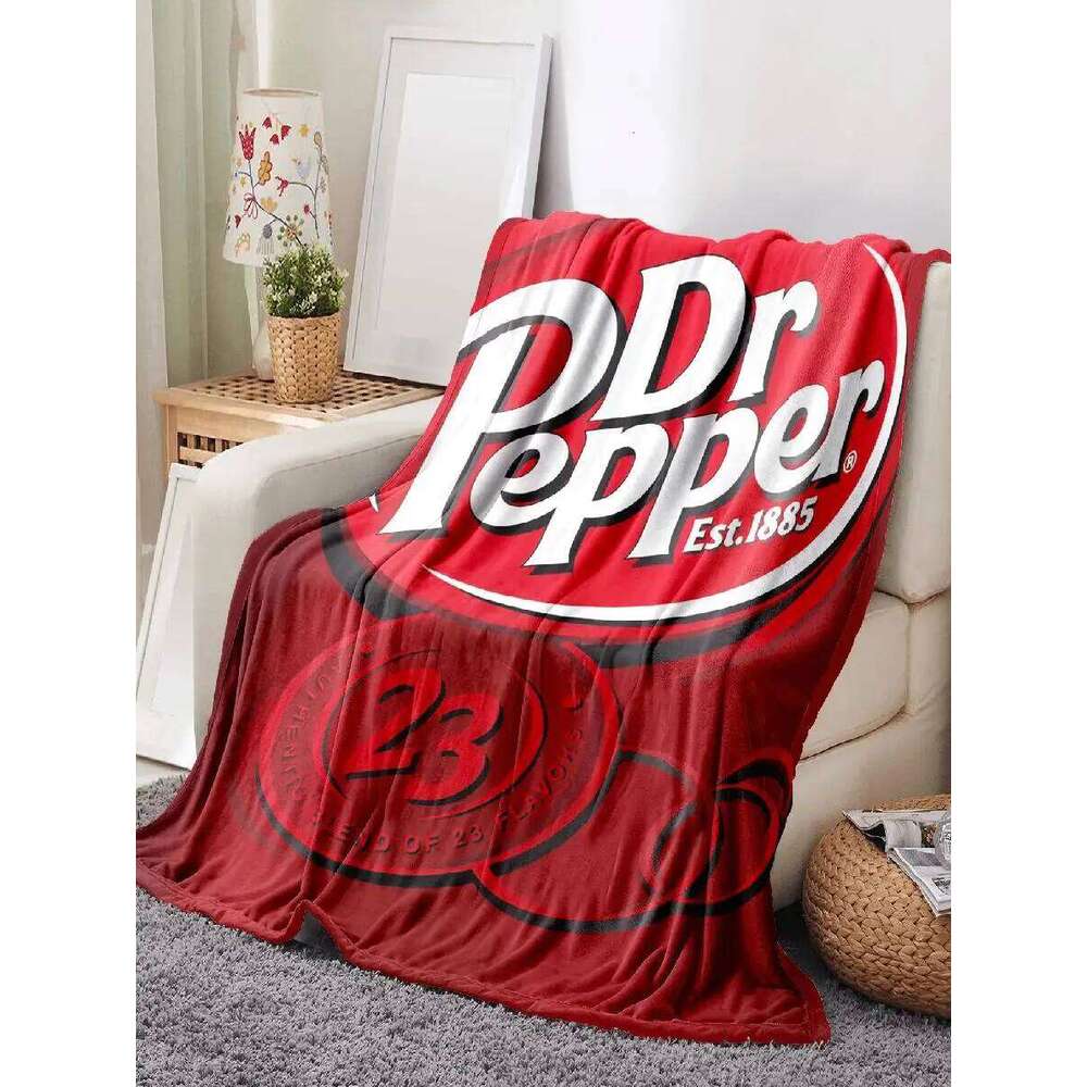 Dr Pepper Flannel Blanket Soft Multipurpose Office Bedding Plush Thin Quilt Perfect Holiday Gift XJ260112