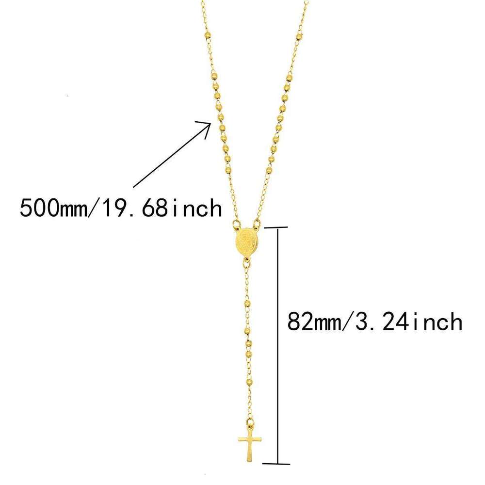 Stainless Steel Necklaces For Women Men Long Chain Crucifix Cross Pendant Necklace Religious Praye Jewelry gift H260112