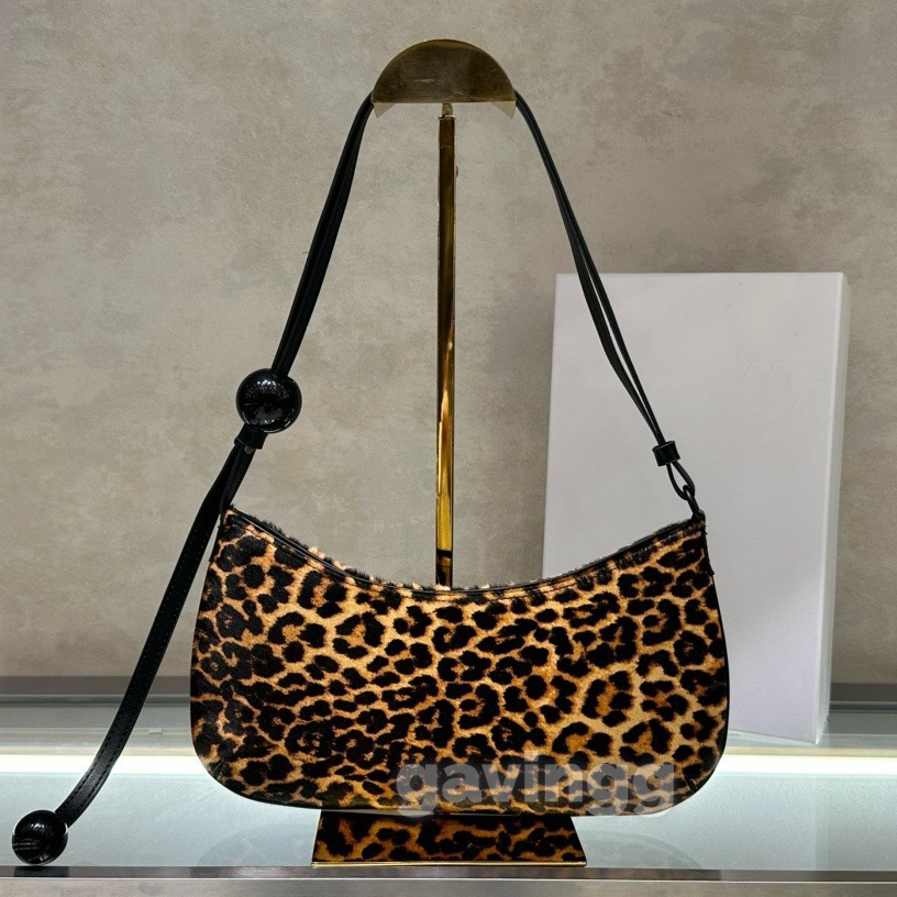Luxury Designer Leopard Single-Shoulder Crossbody Zebra Print Handbag Women's Underarm Genuine Leather Baguette Bag For Women