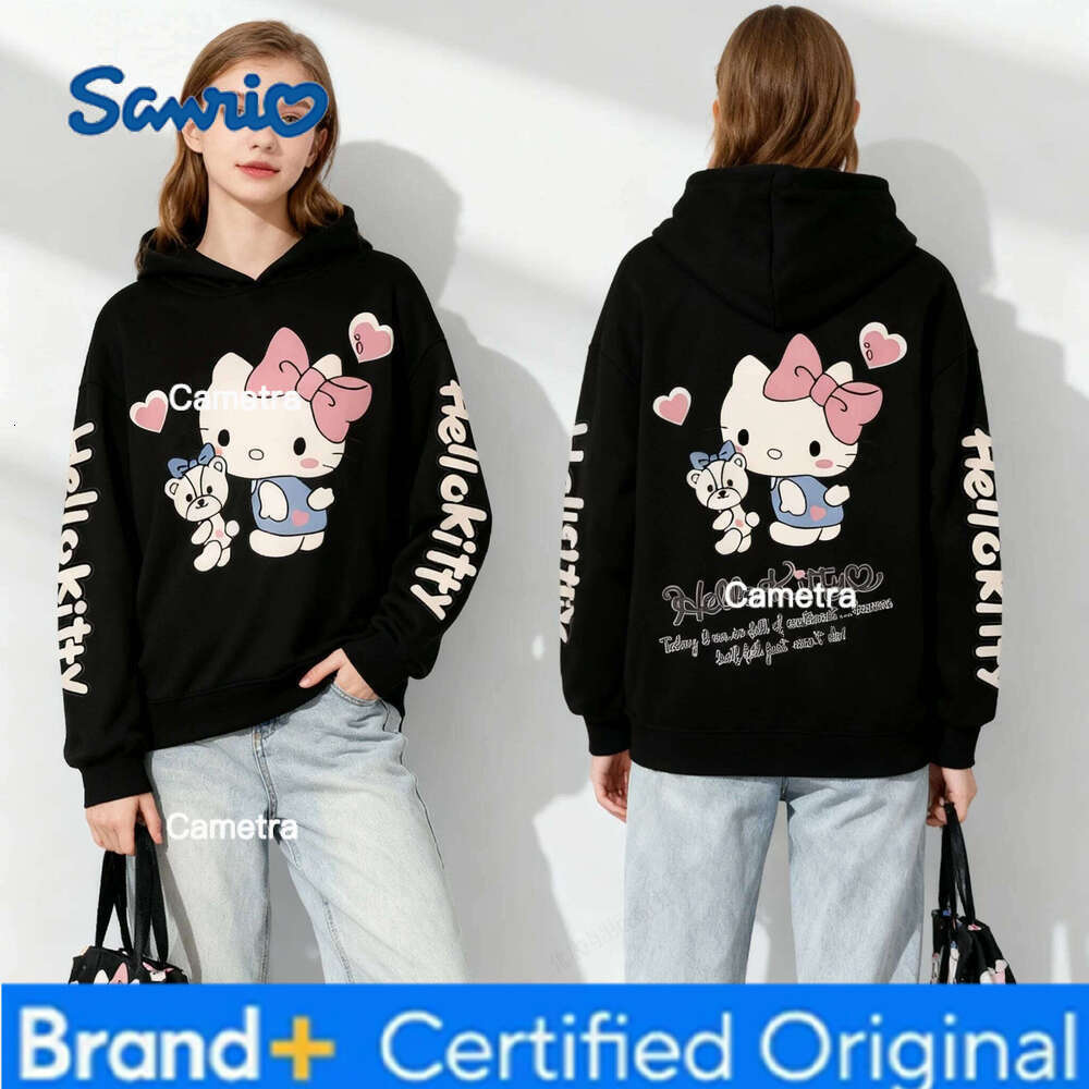 Sanrio Family Hello Kitty Full Collection Sweet Cool American Trendy Street Autumn/Winter Hoodie Plus Size Women Adult 25/26 H260112