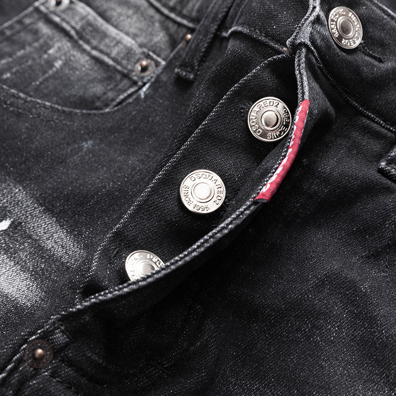 Fashion Skinny Ripped Blue Jeans Men Quality Cotton Streetwear Slim Fit Straight Stretch Denim Pants 211009