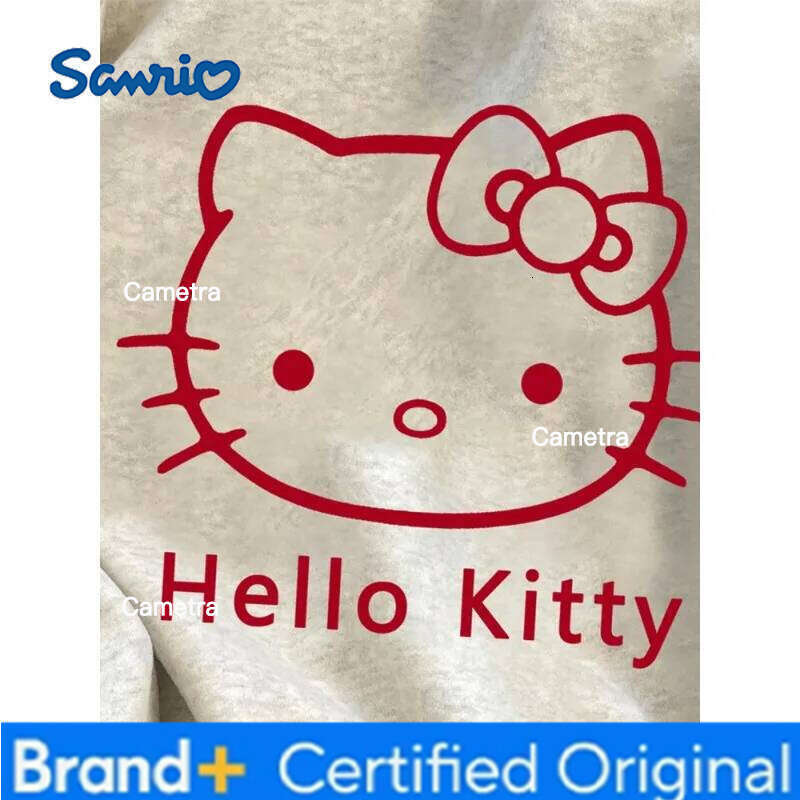 Sanrio Korean Autumn Winter Women's Hoodies Anime Cute Hello Kitty Clothing Print Hooded Sweatshirt Y2K Oversized 100% Cotton Girl Coat H260112