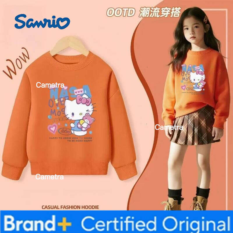 Sanrio Baby Cotton Kid Cartoon Printed Pullover Children Autumn Fashion Long Sleeve T-shrits Girls Clothes Top Hooded H260112
