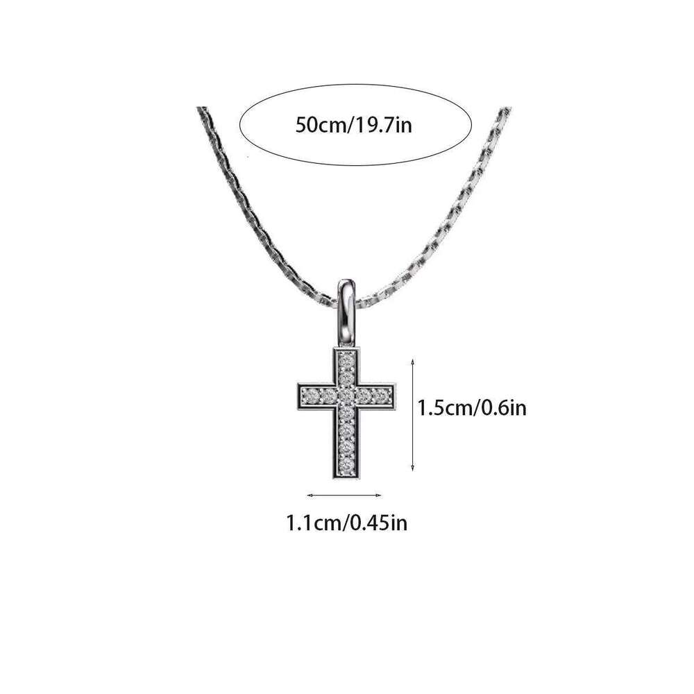 Crystal Cross Pendant Hip Hop Color Stainless Steel Men Necklace Retro Jewelry Trend Accessories H260112