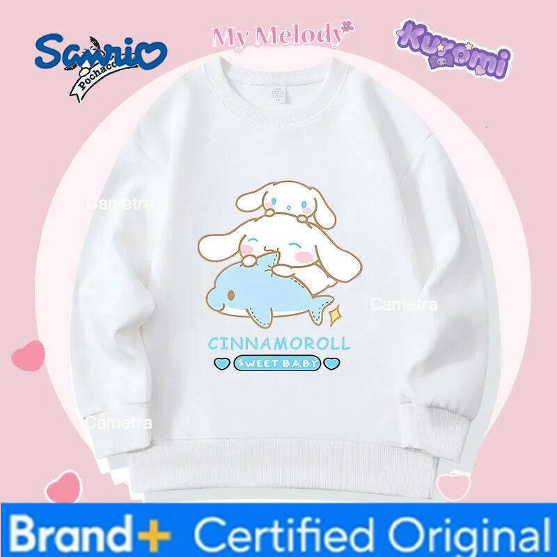 Sanrio Crewneck My Melody Sario Cute Hoodie Clothes Kawaii Girls Kuromi Spring Autumn Sweatshirt Child Tops H260112