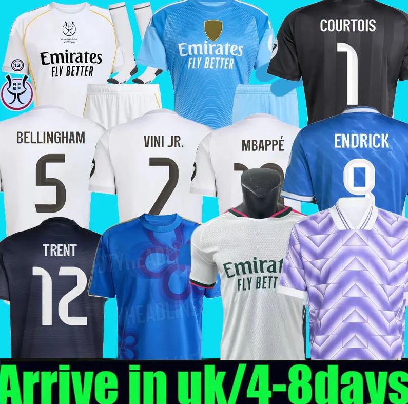 Reals Madrid 2025 Soccer Jerseys MBAPPE BELLINGHAM TRENT VINI JR Children 25 26 27 Football Shirt Tops Valverde Endrick RODRYGO CAMAVINGA Camiseta Jersey Kids Kits
