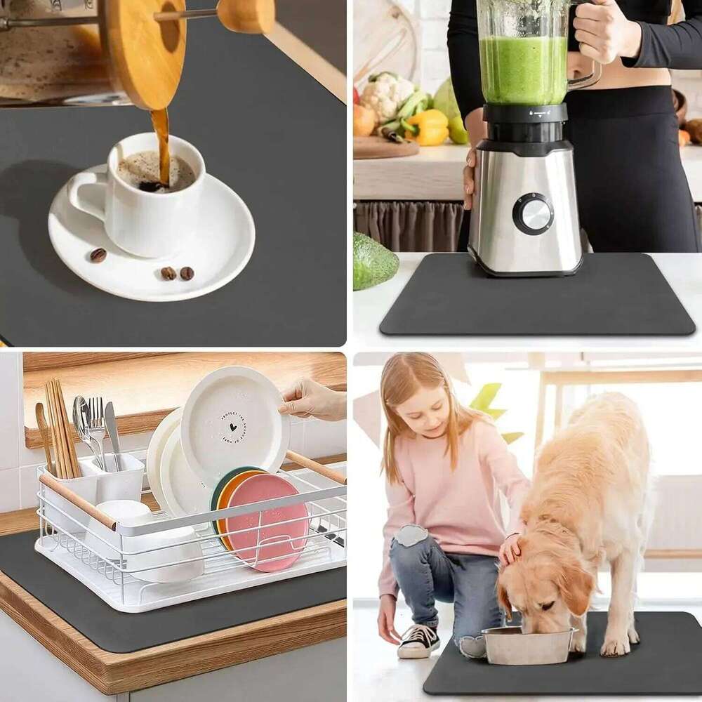 Kitchen Drip Mat Checkerboard Pattern with Non-Slip Rubber Base Anti-Dirt for Domestic Use at Coffee Machine Sink Countertop in Living Room Bedroom