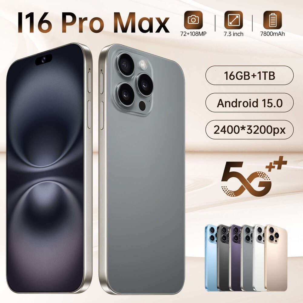 Famous brand cross-border new product i16 Pro Max Android intelligent 5G phone 16+1T all-in-one high-definition large screen source manufacturer CKS