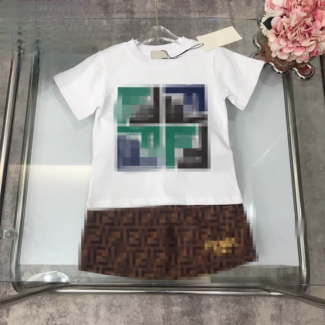 Kids Summer Leisure Letter Print 2pcs Soft T-shirts+Pants Suits 3-12 Years Boys Girls Fashion Outfits Sets Children Clothes 50 styles