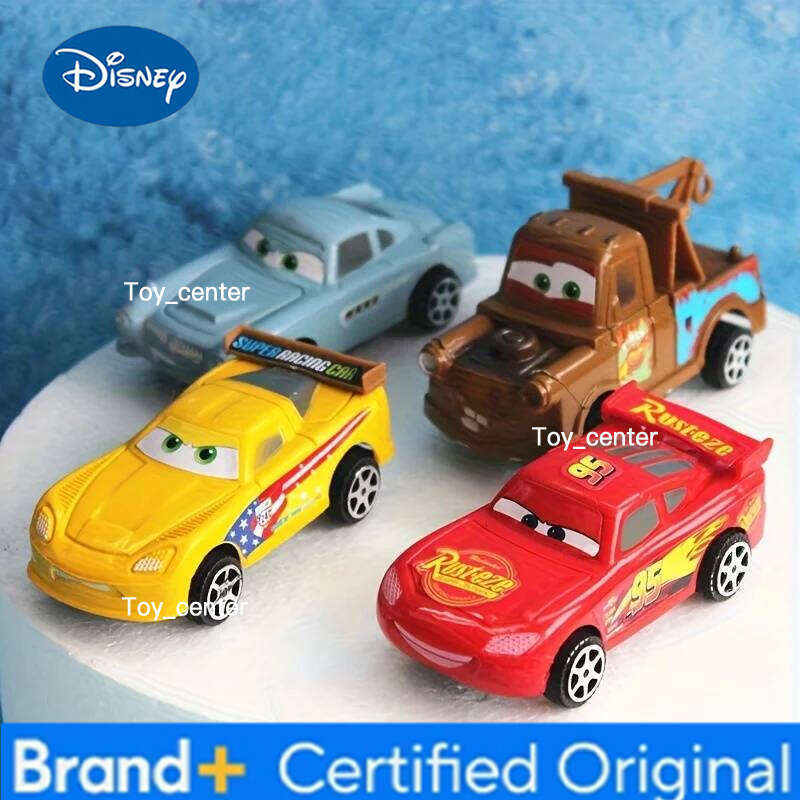 Disney 4-piece/Set Plastic Lightning McQueen Racing Set - Cute Cartoon Decor for Home, Office Christmas, and Birthday Gifts H260113