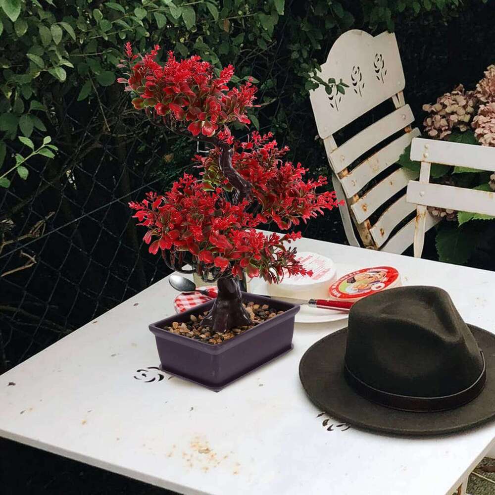 Fake Greenery Plant Artificial Potted Flowers Faux Plants Tree Simulation Guest Garden Table Decor 26H0113